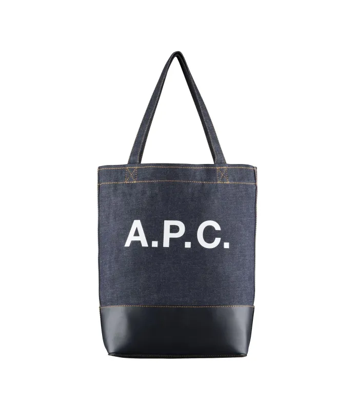 【A.P.C.】Axel tote bag 丹寧拚皮 大托特包 sold by Blue Beach Denim