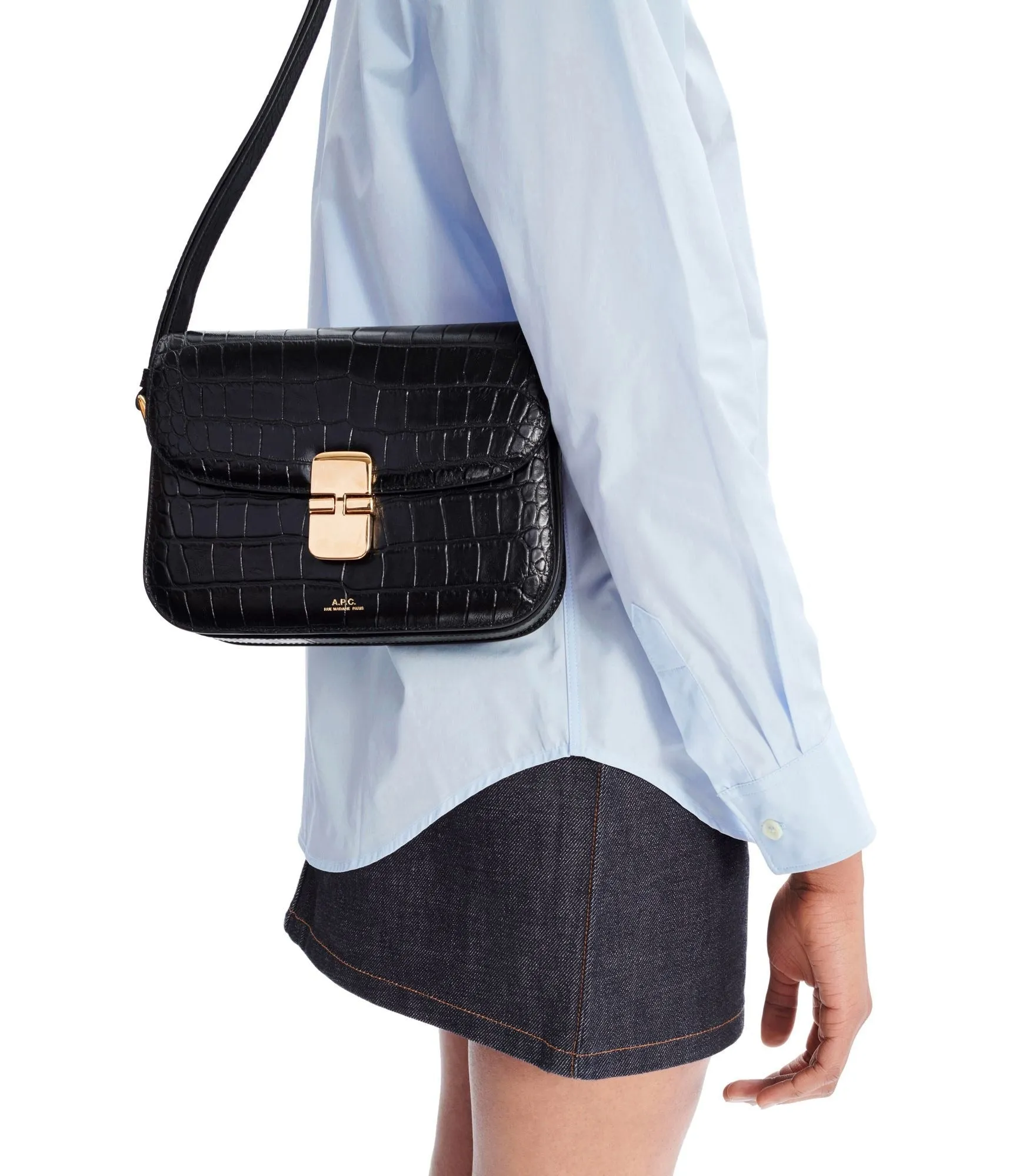 【A.P.C.】Grace Small Bag 亮面鱷魚紋 小肩包 sold by Blue Beach Denim product image thumbnail 2