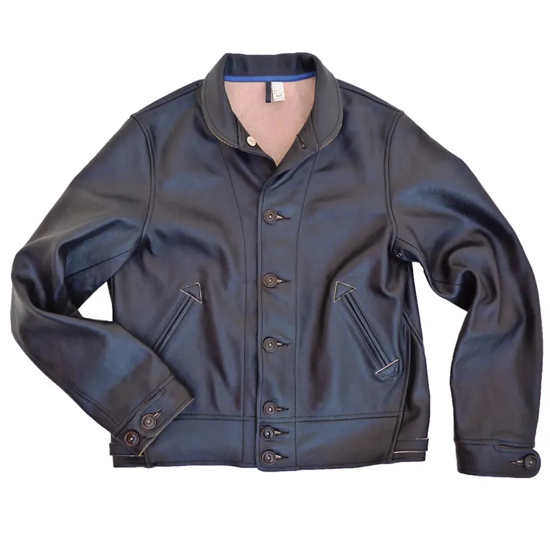 【MISTER FREEDOM】Campus Jacket Black Teacore Leather 哥薩克外套 美國植鞣黑色茶芯牛皮 made by Mister Freedom