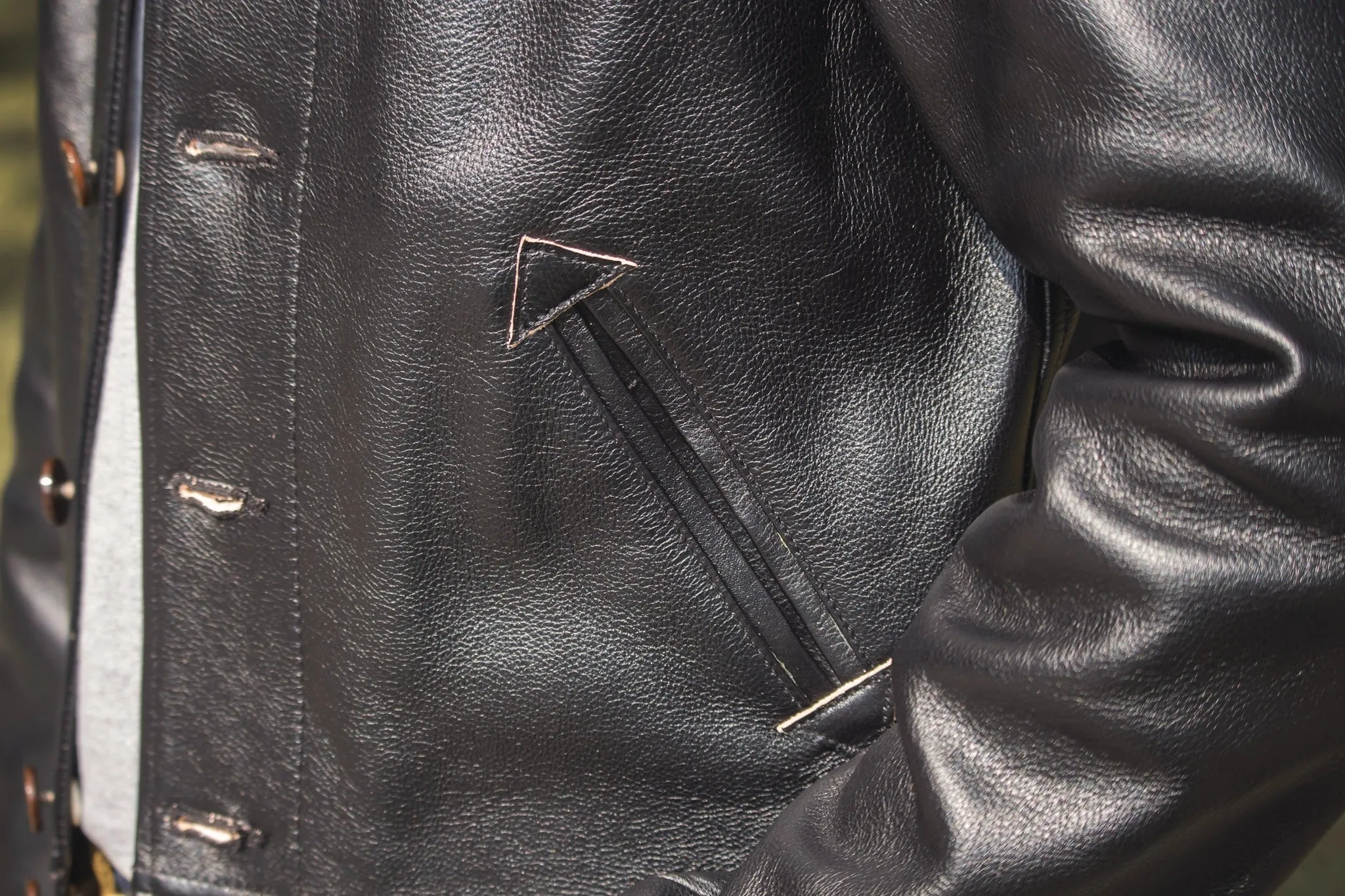 【MISTER FREEDOM】Campus Jacket Black Teacore Leather 哥薩克外套 美國植鞣黑色茶芯牛皮 sold by Blue Beach Denim product image thumbnail 3