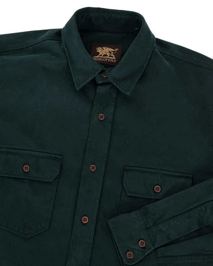 【Indigofera】Alamo Twill Shirt Phthalo Green/厚磅水洗 斜紋襯衫 菁綠色 sold by Blue Beach Denim product image thumbnail 3
