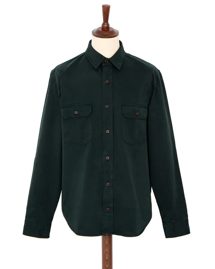 【Indigofera】Alamo Twill Shirt Phthalo Green/厚磅水洗 斜紋襯衫 菁綠色 sold by Blue Beach Denim