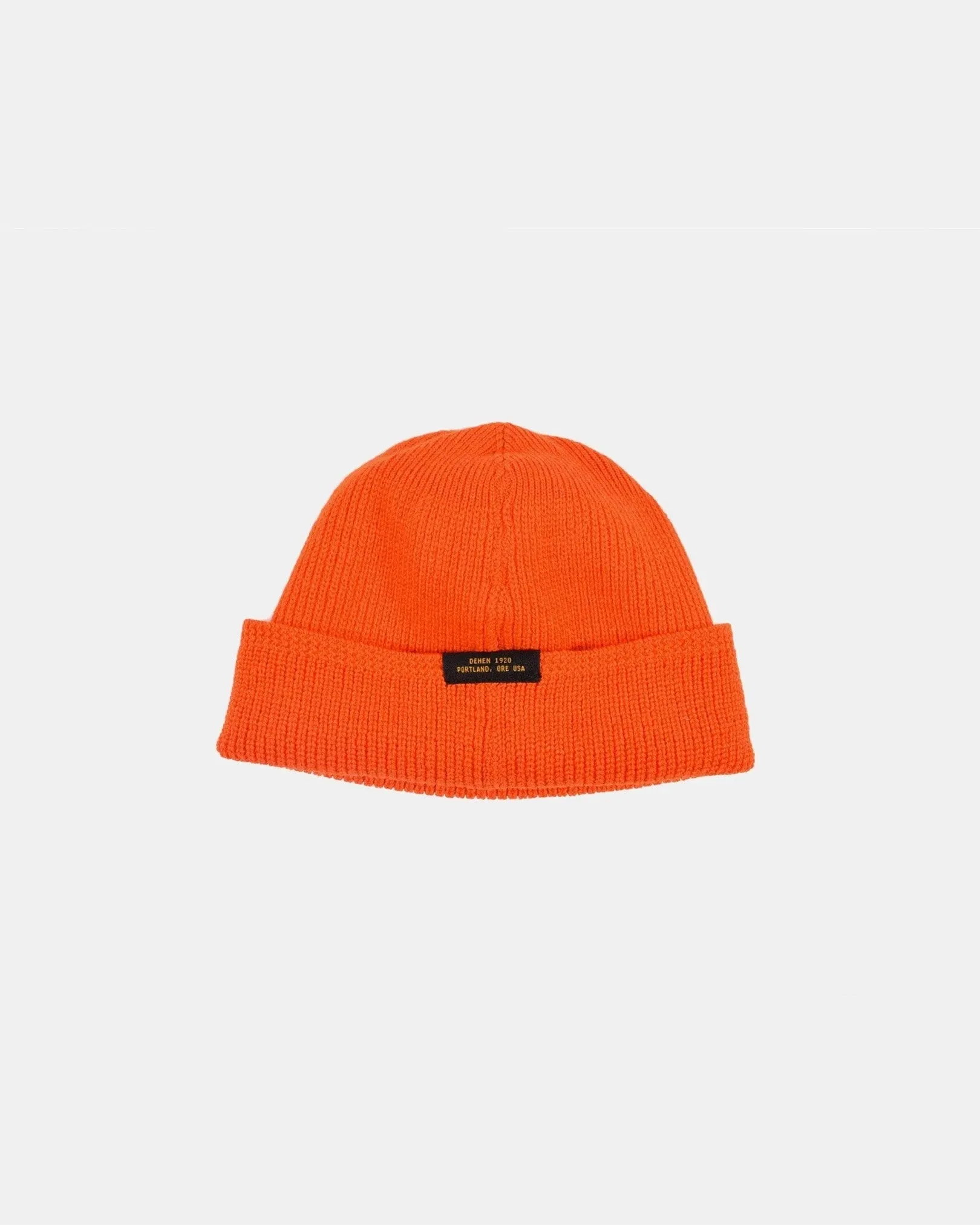 【Dehen 1920】Wool Knit Watch Cap - Safety Orange / 羊毛針織帽 sold by Blue Beach Denim