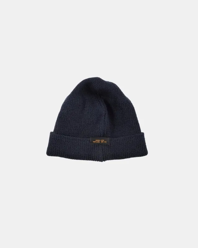【Dehen 1920】Wool Knit Watch Cap - Dark Navy / Goldmine Mix / 羊毛針織帽 made by Dehen 1920