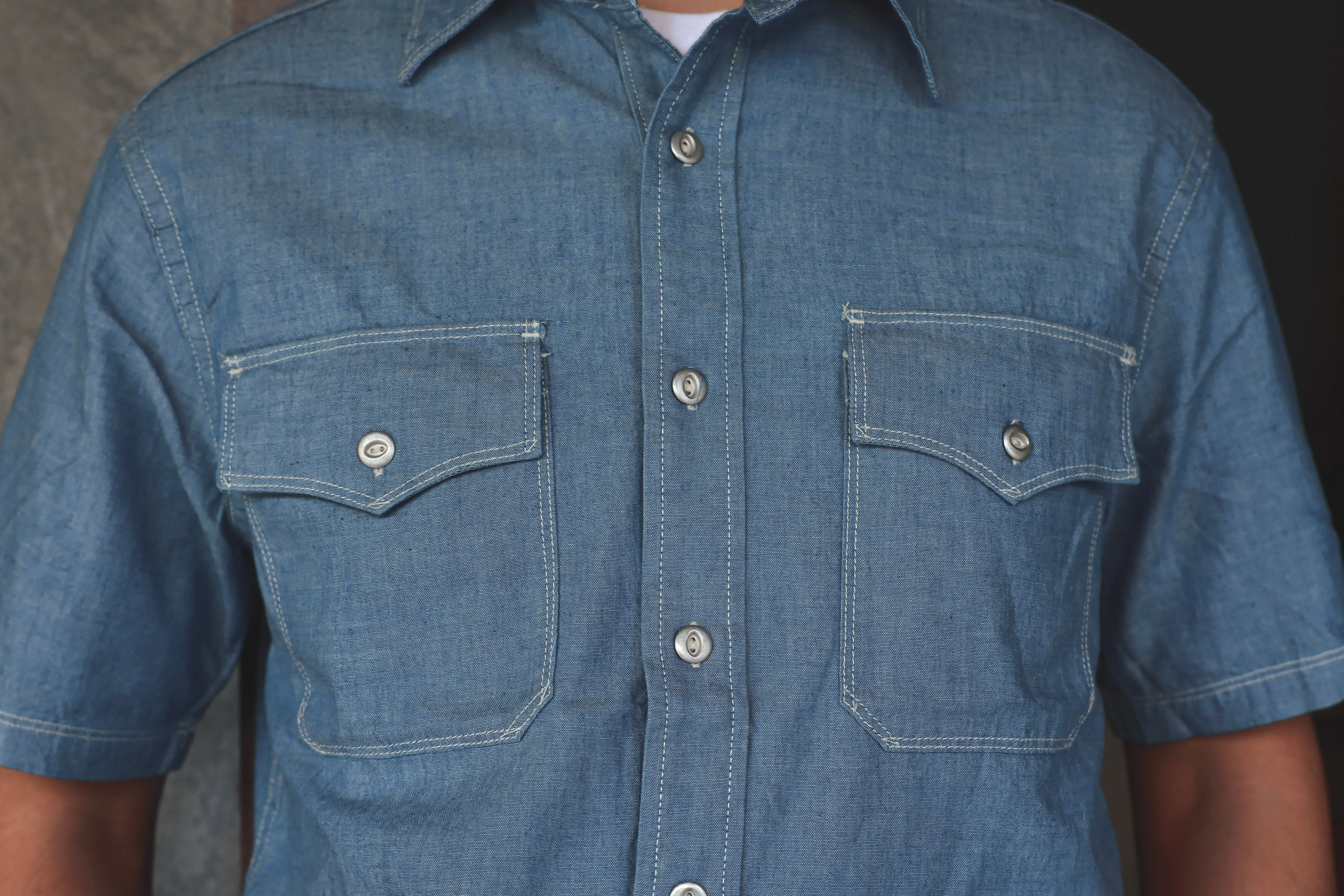 【Freenote】Scout S/S Chambray/淺藍 赤耳水手布 短袖工裝襯衫 sold by Blue Beach Denim product image thumbnail 3