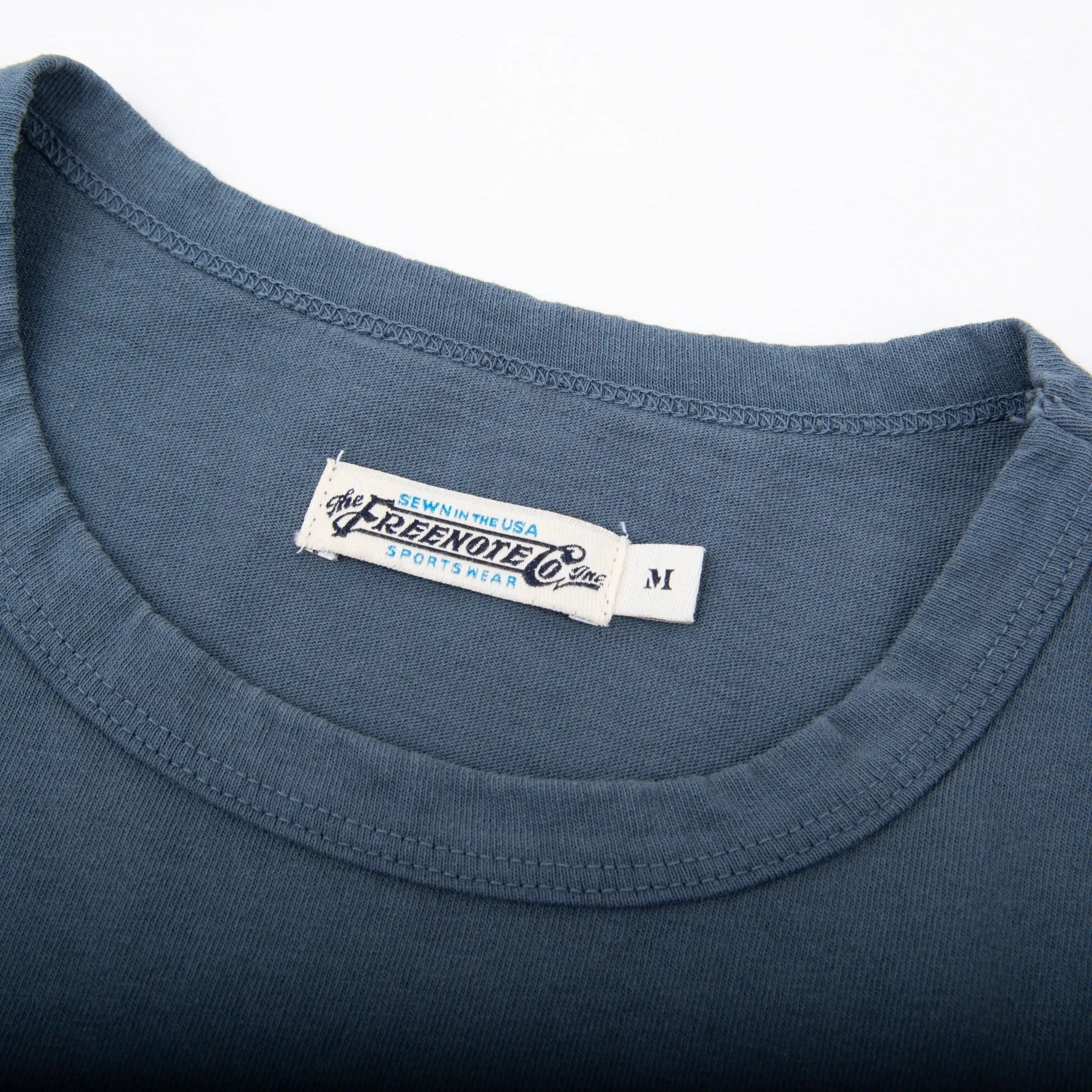 【Freenote】9 Ounce Pocket T-shirt Blue/藏青色成衣染口袋素T sold by Blue Beach Denim product image thumbnail 3