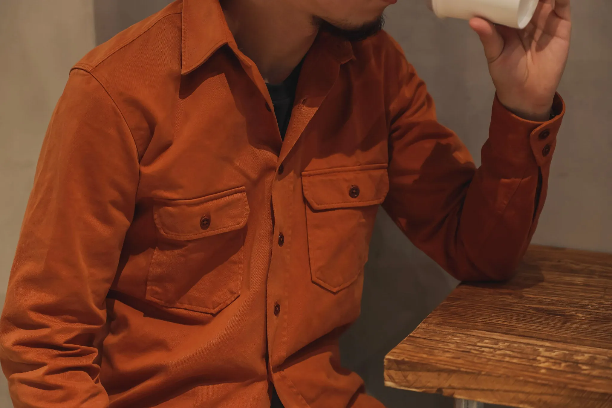 【Indigofera】Alamo Twill Shirt Gold Ochre/厚磅水洗 斜紋襯衫 亮土色 sold by Blue Beach Denim product image thumbnail 3