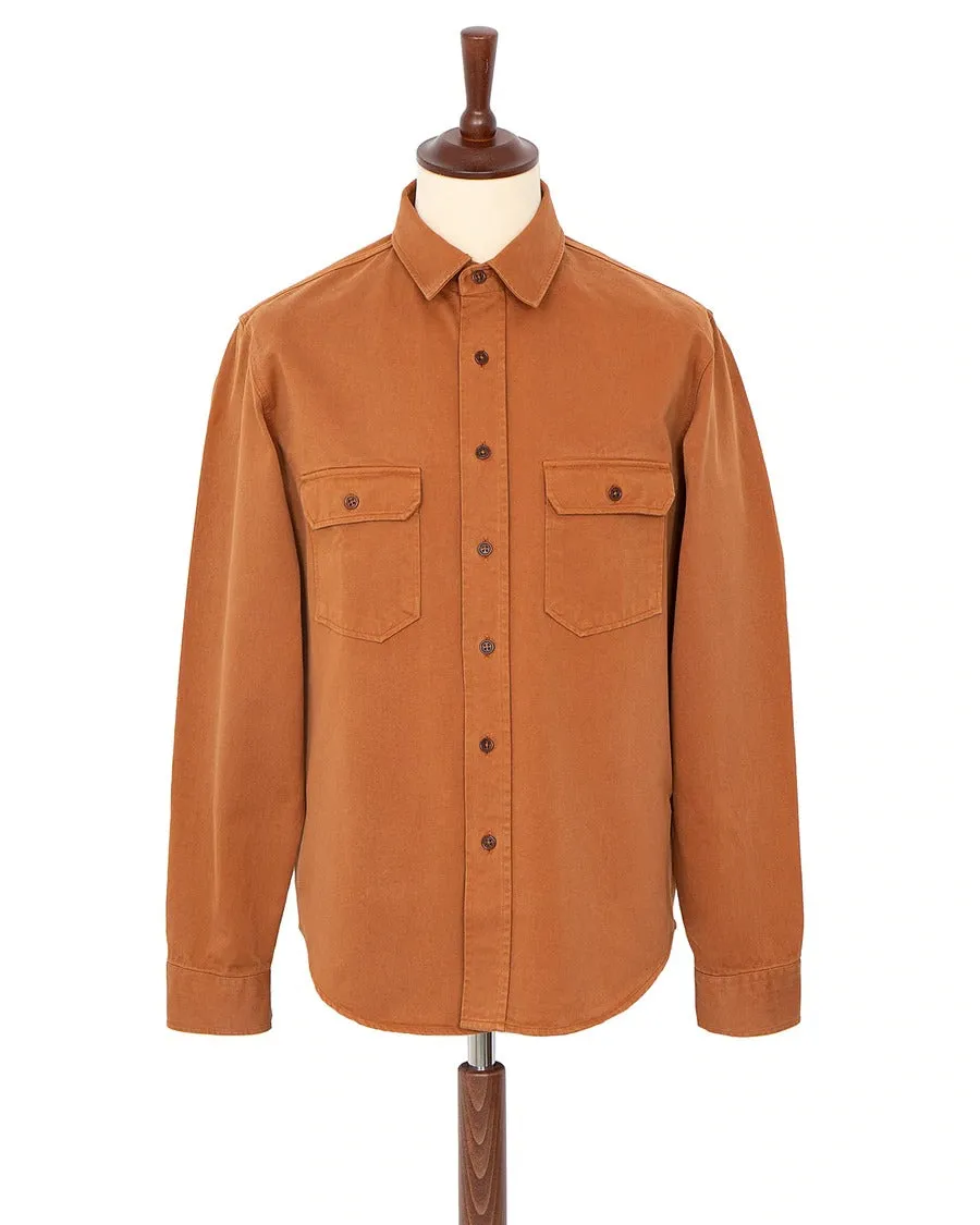 【Indigofera】Alamo Twill Shirt Gold Ochre/厚磅水洗 斜紋襯衫 亮土色 sold by Blue Beach Denim