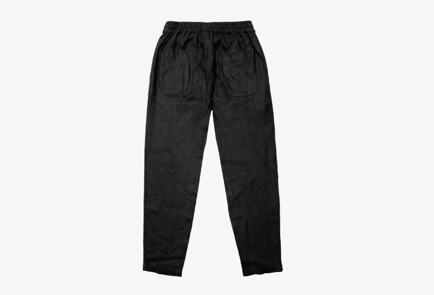 【3sixteen】Drawstring Pant Black Linen/麻質修身鬆緊褲 sold by Blue Beach Denim product image thumbnail 4
