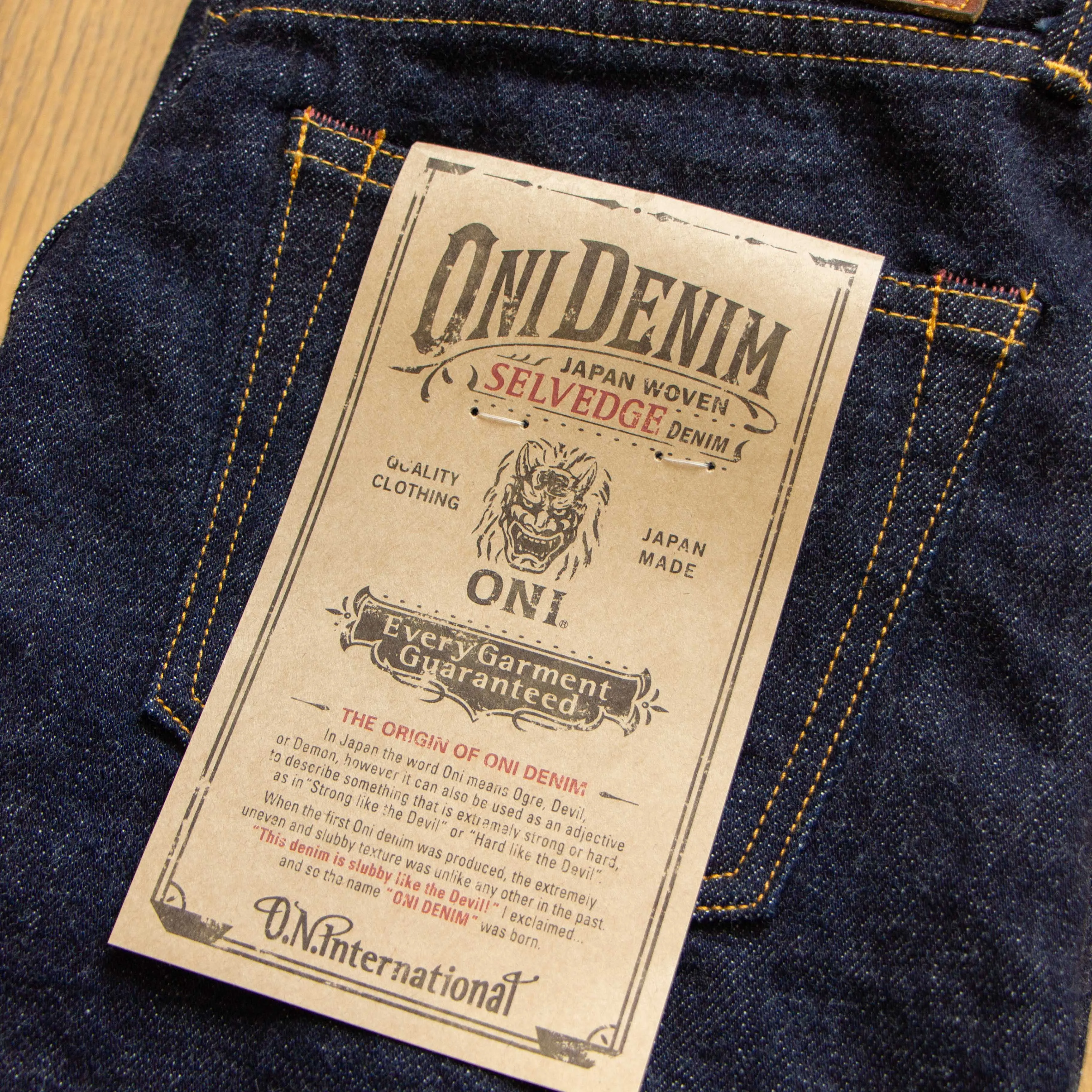 【ONI DENIM】L700 Ladies 14oz Selvedge Denim 女款深藍染經典直筒牛仔褲 sold by Blue Beach Denim product image thumbnail 2