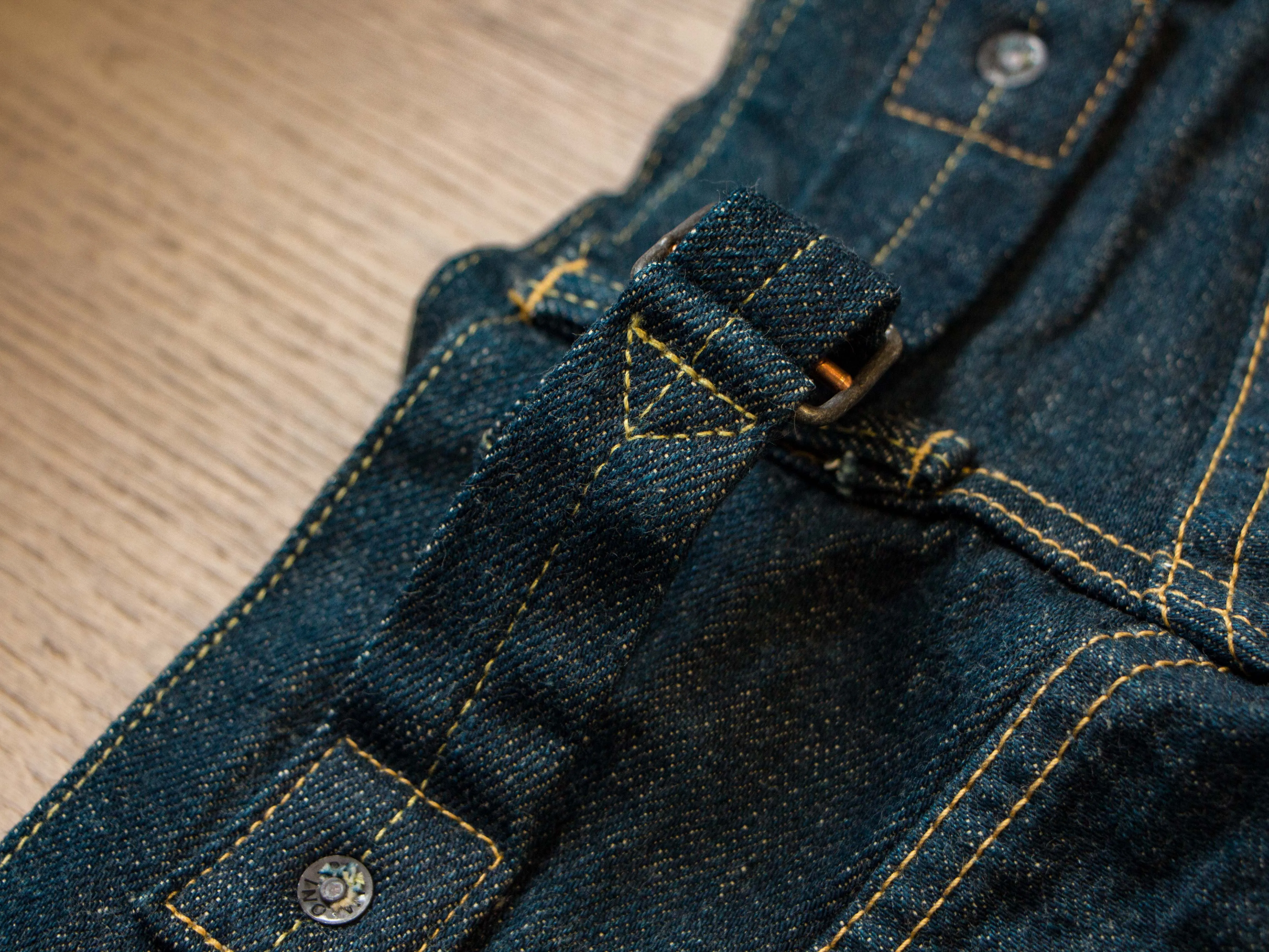 【ONI DENIM】295-ISHIKAWADAI 15oz Cinch Back 石川台復古巴黎扣寬鬆直筒牛仔褲 sold by Blue Beach Denim product image thumbnail 5