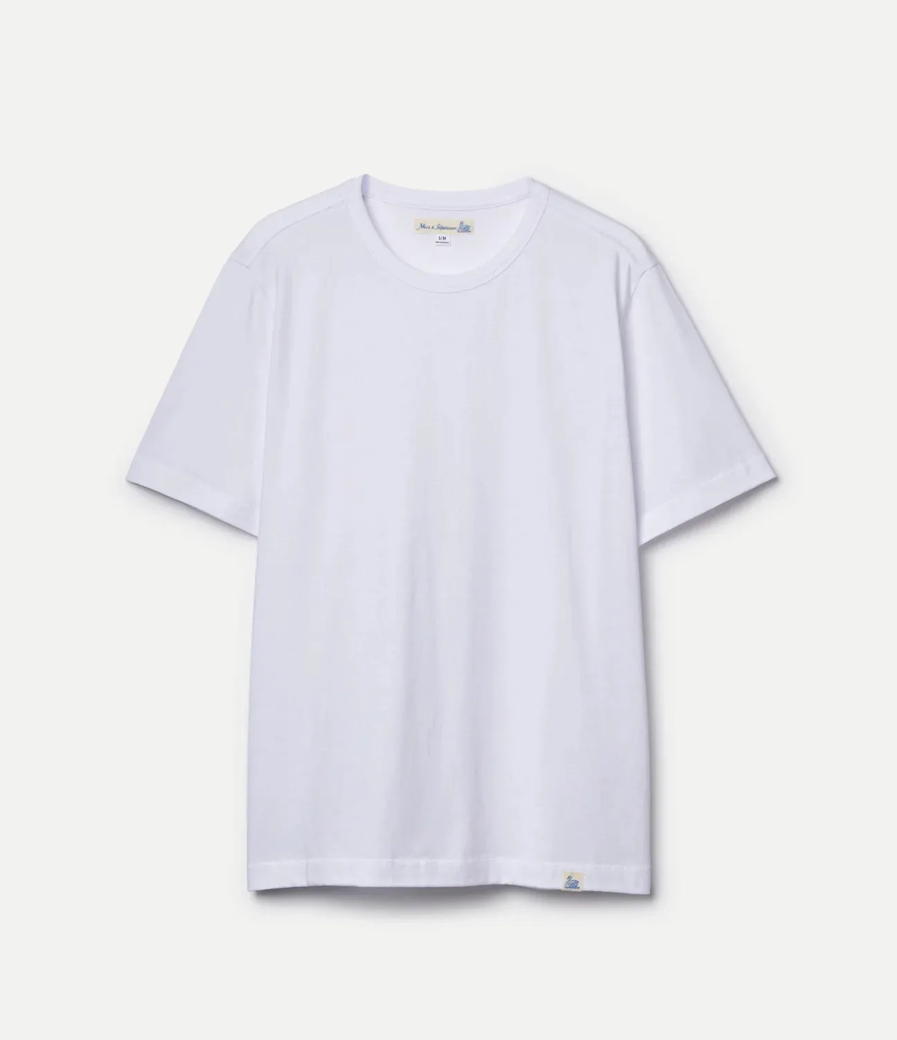 【Merz b. Schwanen】PIMATEE01 Organic Pima Cotton White 匹馬棉輕磅圓領素T白色 sold by Blue Beach Denim