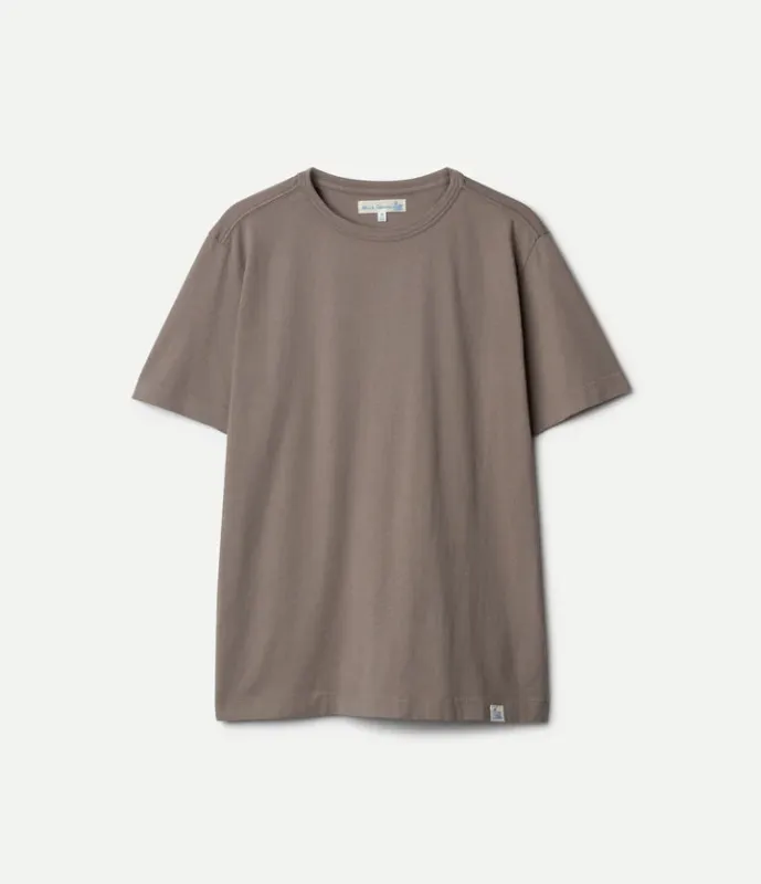 【Merz b. Schwanen】PIMATEE01 Organic Pima Cotton Fade Grain 匹馬棉輕磅圓領淺褐色素T made by Merz B. Schwanen