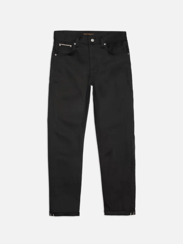 【Nudie Jeans】Solid Ollie Dry Black Selvage 赤耳黑布邊中小直筒牛仔褲 made by Nudie Jeans