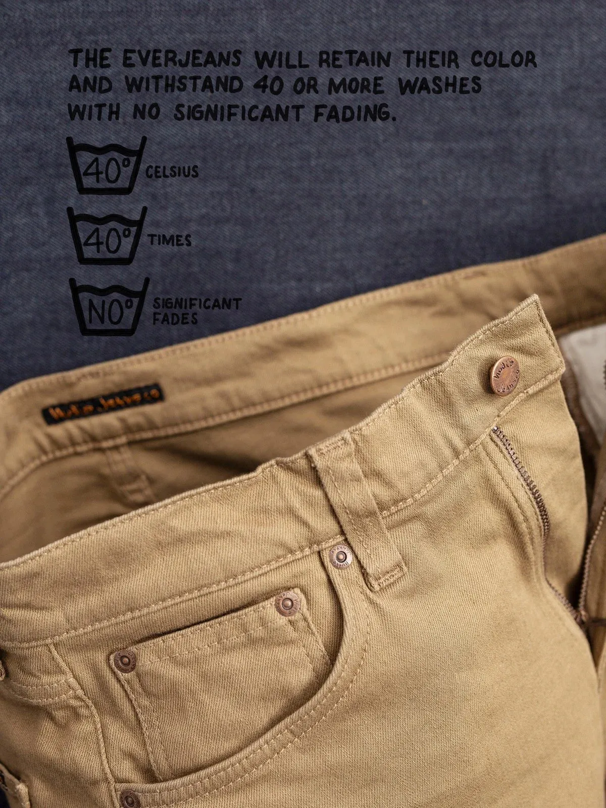 【Nudie Jeans】Lean Dean Everlion 不褪色卡其丹寧修身錐形牛仔褲 sold by Blue Beach Denim product image thumbnail 4
