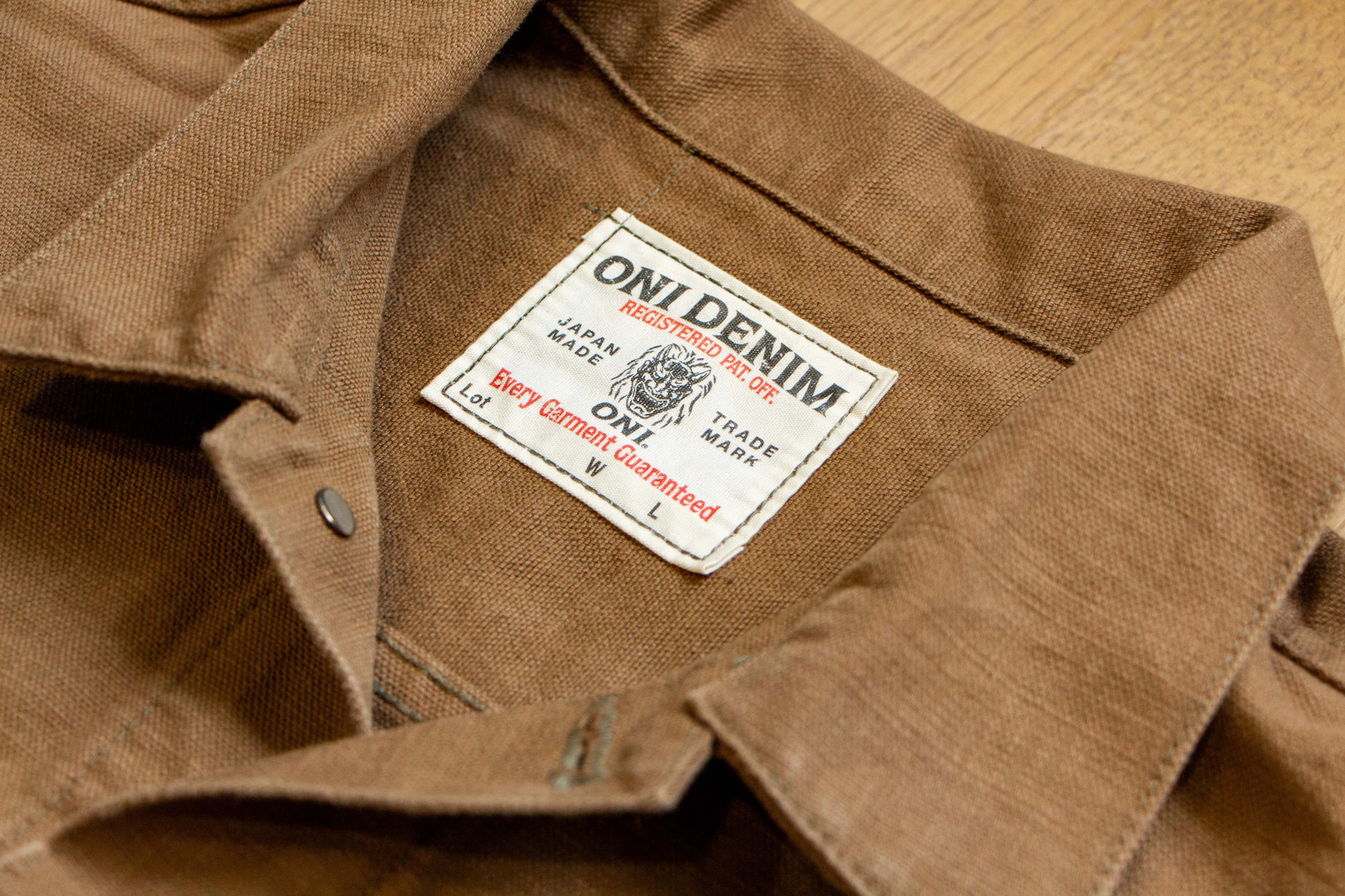 【ONI DENIM】01507L-HOX-BRK Sulphur Dye Heavy Oxford Type I Jacket 超重磅牛津布咖啡棕一代夾克 sold by Blue Beach Denim product image thumbnail 2