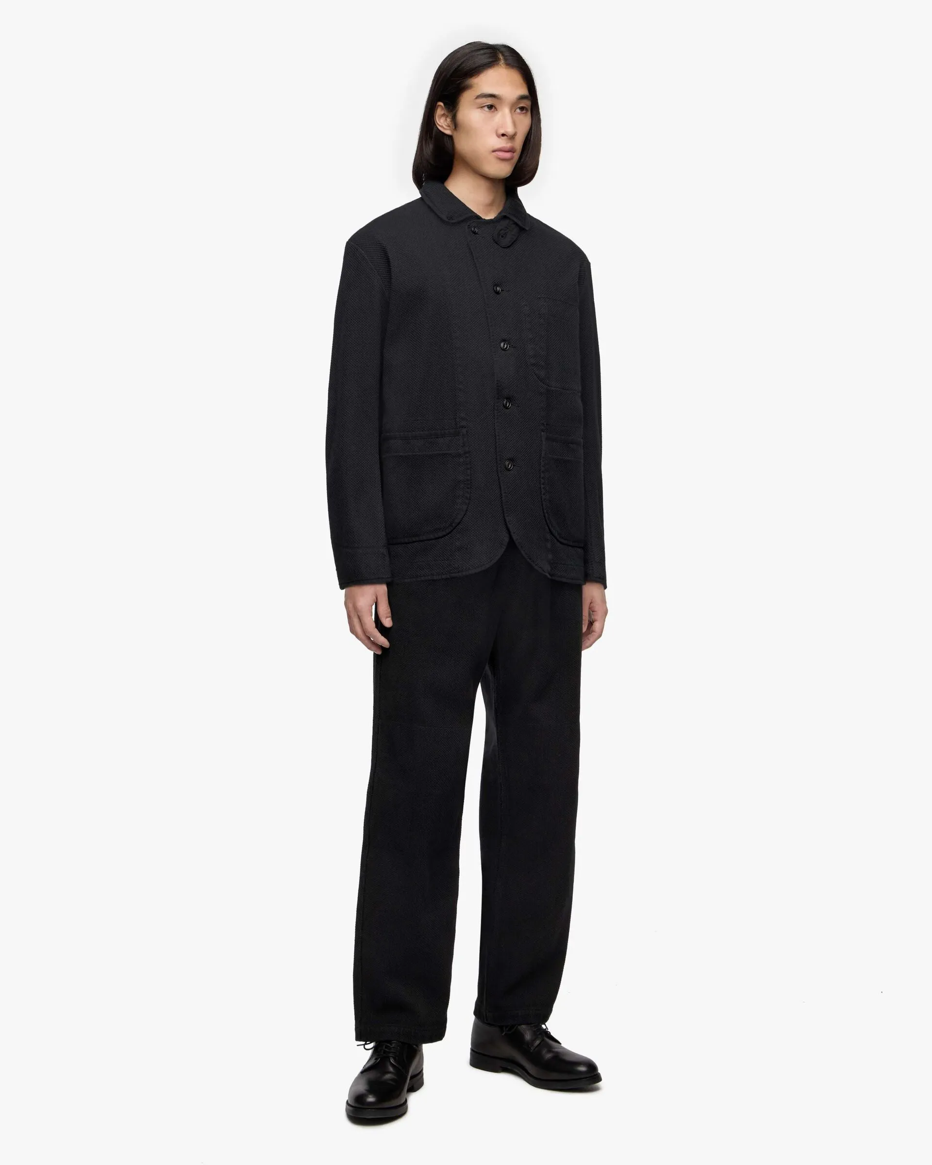 【MOMOTARO】SASHIKO JACKET - OVERDYE 黑染過染蘇文棉刺仔外套 sold by Blue Beach Denim product image thumbnail 5