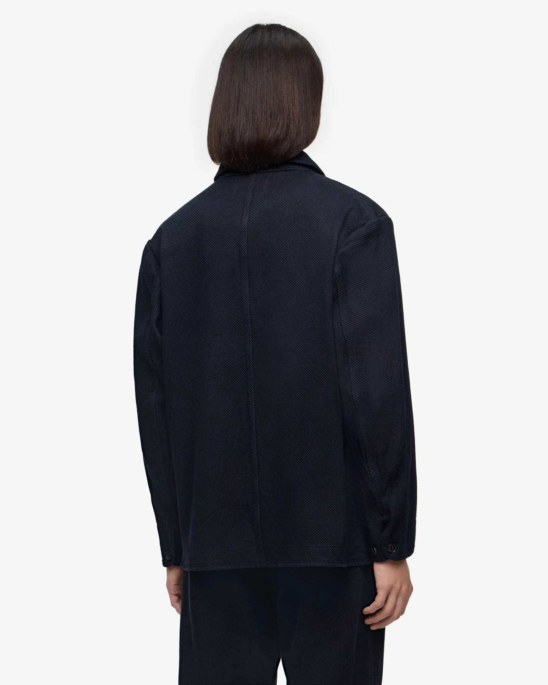 【MOMOTARO】SASHIKO JACKET - OVERDYE 黑染過染蘇文棉刺仔外套 sold by Blue Beach Denim product image thumbnail 4