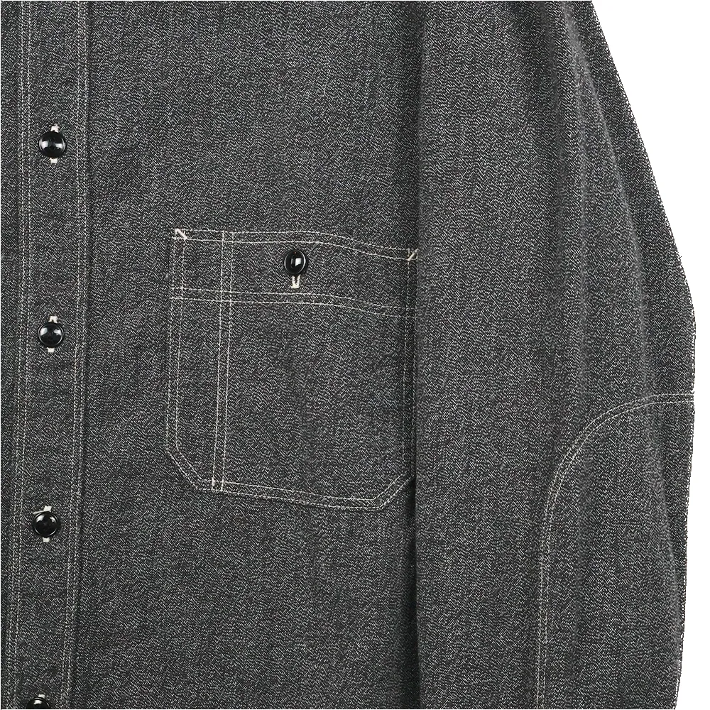 【Fullcount】Triple Stitch Covert Chambray Shirt 胡椒鹽灰色青年布工作襯衫 sold by Blue Beach Denim product image thumbnail 4