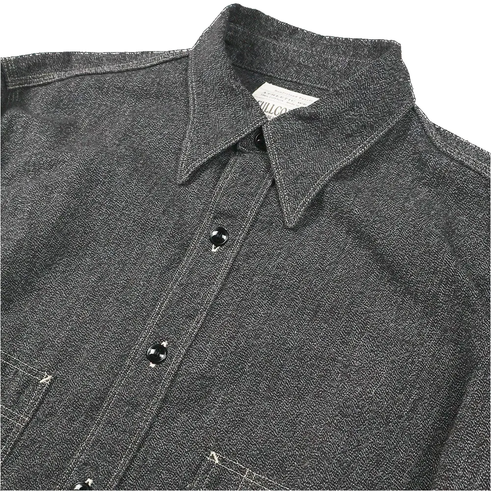 【Fullcount】Triple Stitch Covert Chambray Shirt 胡椒鹽灰色青年布工作襯衫 sold by Blue Beach Denim product image thumbnail 3