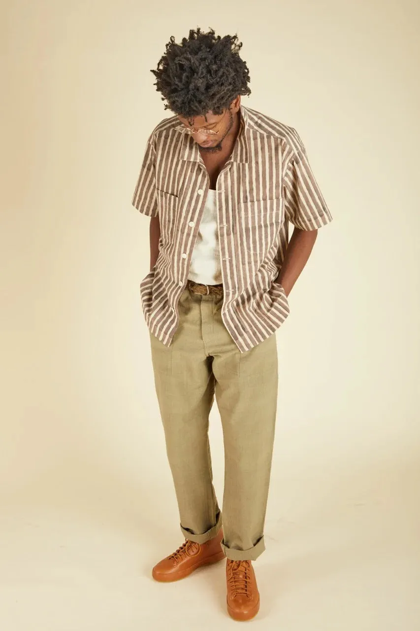 【INDI+ASH】OBELISK PANT - Powerloom Canvas Sage 天然植物綠染軍裝長褲 sold by Blue Beach Denim product image thumbnail 2