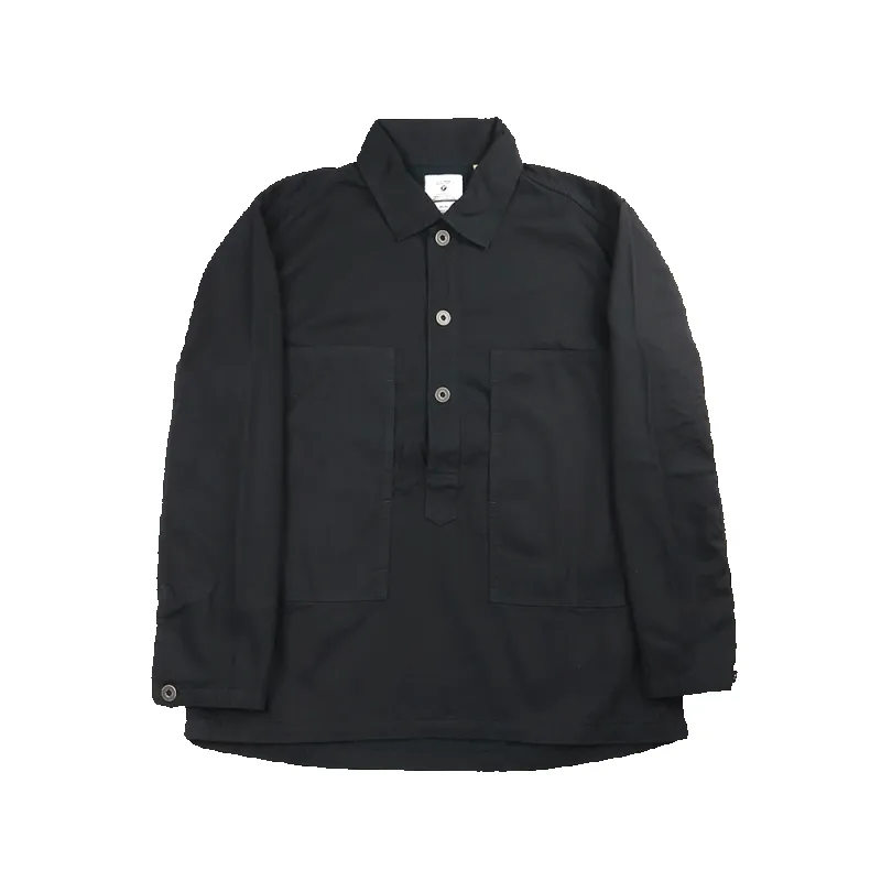【Fullcount】4097-1 US Army Black Black Denim Pullover Shirt 復古海軍6oz黑色半開領襯衫 made by Full Count