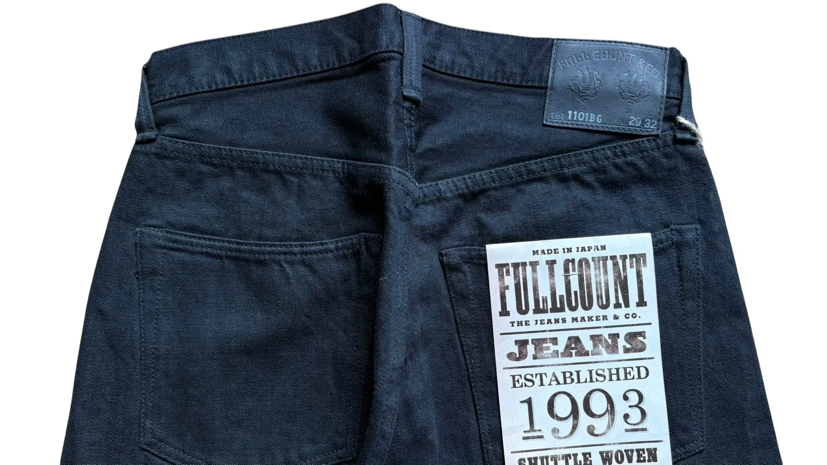 【Fullcount】1101 Straight Black/Gray Selvedge Denim 辛巴威棉雙染黑經典直筒牛仔褲 sold by Blue Beach Denim product image thumbnail 4