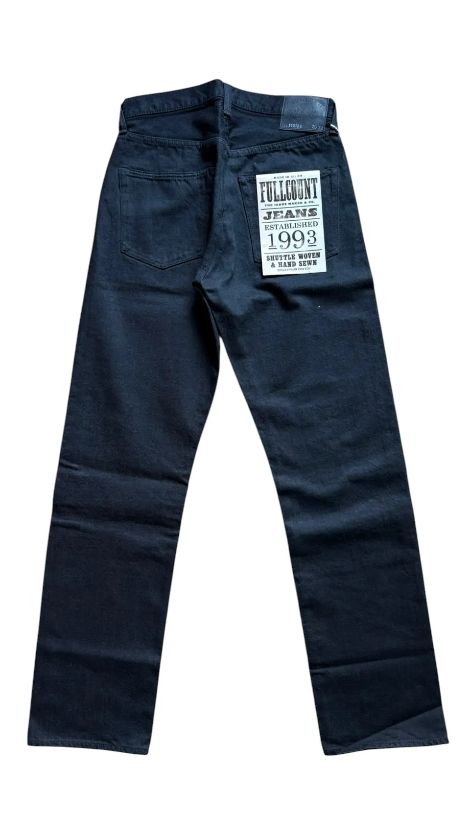 【Fullcount】1101 Straight Black/Gray Selvedge Denim 辛巴威棉雙染黑經典直筒牛仔褲 sold by Blue Beach Denim product image thumbnail 2