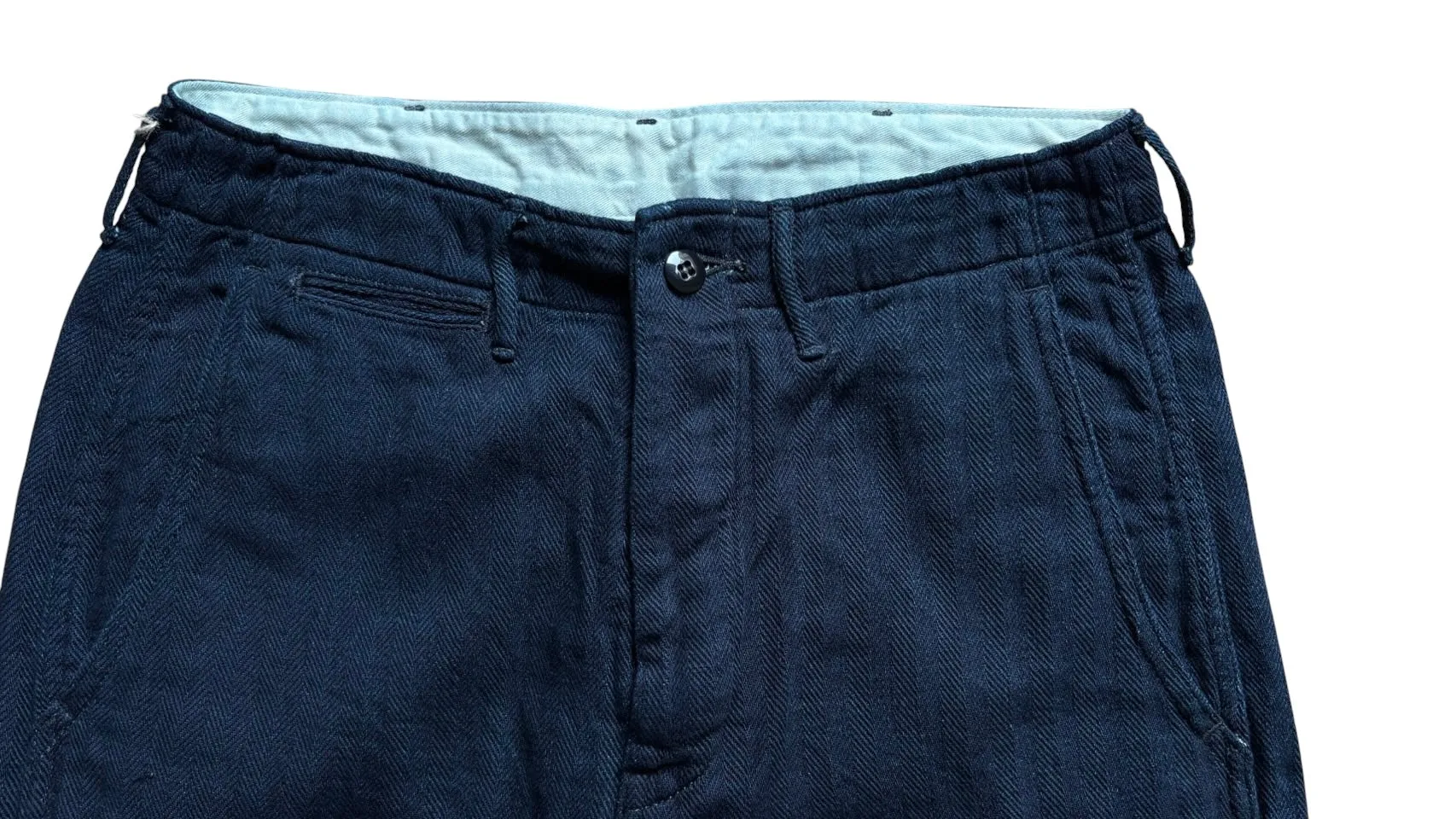 【Fullcount】Indigo Herringbone Trousers 靛藍復古人字紋M41軍裝長褲 sold by Blue Beach Denim product image thumbnail 3