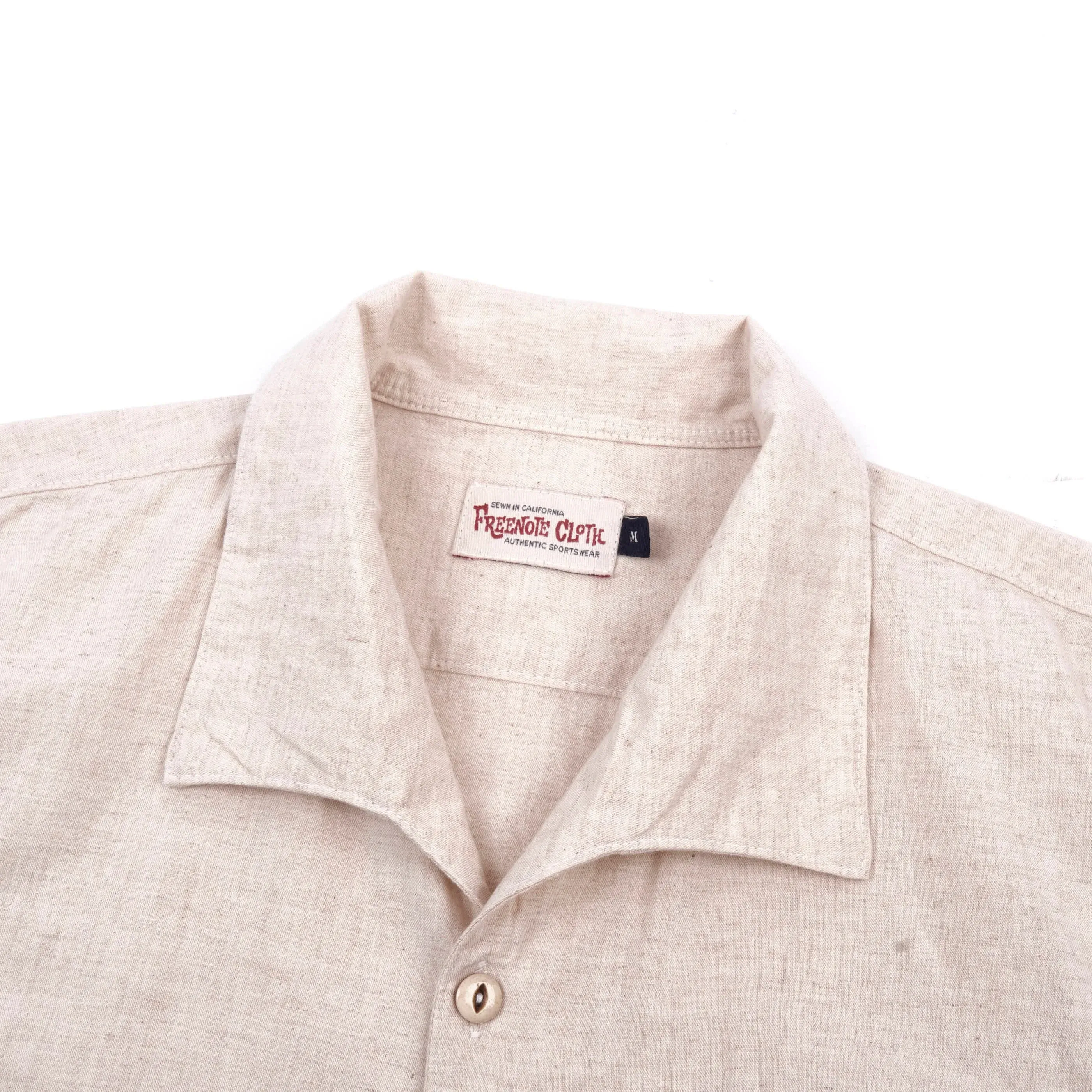 【Freenote】Cayucos Sand 沙色亞麻混紡復古開領襯衫 sold by Blue Beach Denim product image thumbnail 3