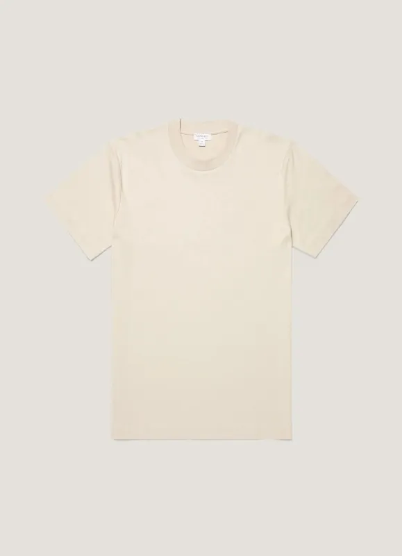 【Sunspel】Relaxed Fit Heavyweight T‑shirt Hazelwood 淺米色匹馬棉寬領圓領Tee made by Sunspel