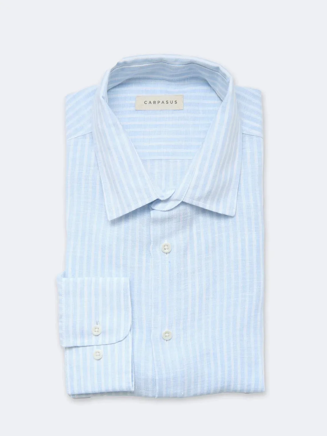 【CARPASUS】Shirt Avignon - Light Blue 淺水藍亞麻長袖襯衫 sold by Blue Beach Denim