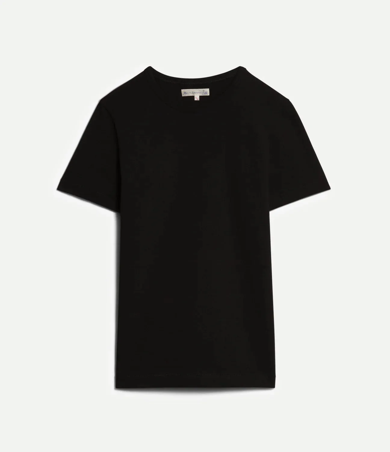 【Merz b. Schwanen】215 Loopwheeled Classic Fit Midweight T-Shirt Black 深黑色經典復古圓織有機棉素Tee sold by Blue Beach Denim