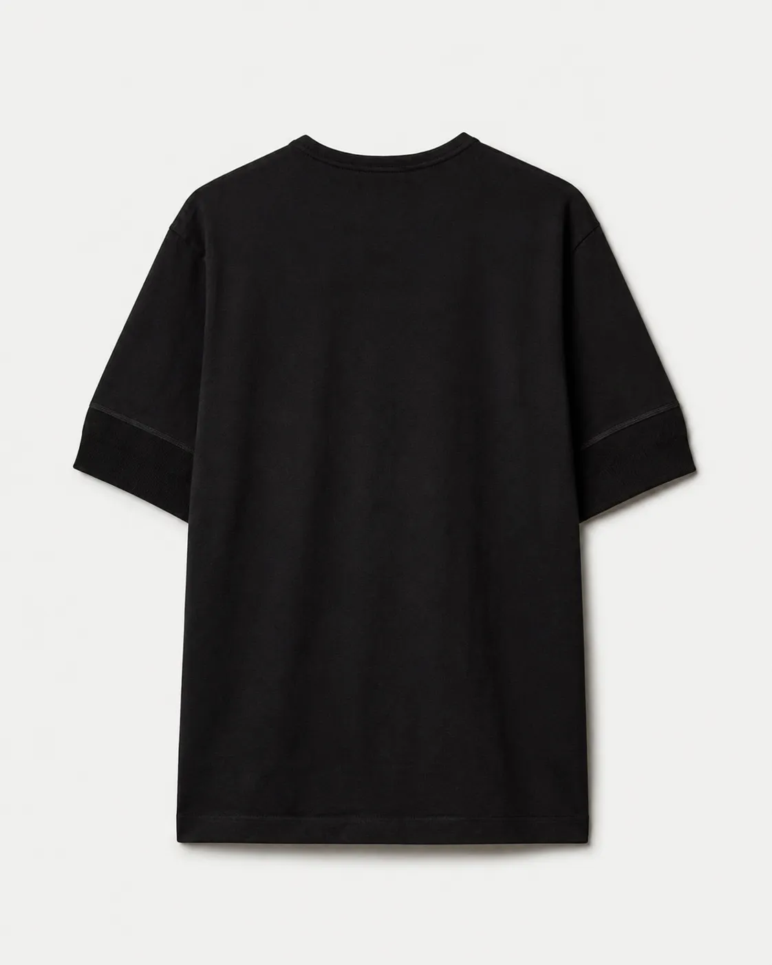 【Merz b. Schwanen】2M07 Mid-Century Machine Short Sleeve Henley Black 黑色復古圓織亨利領短袖Tee sold by Blue Beach Denim product image thumbnail 2