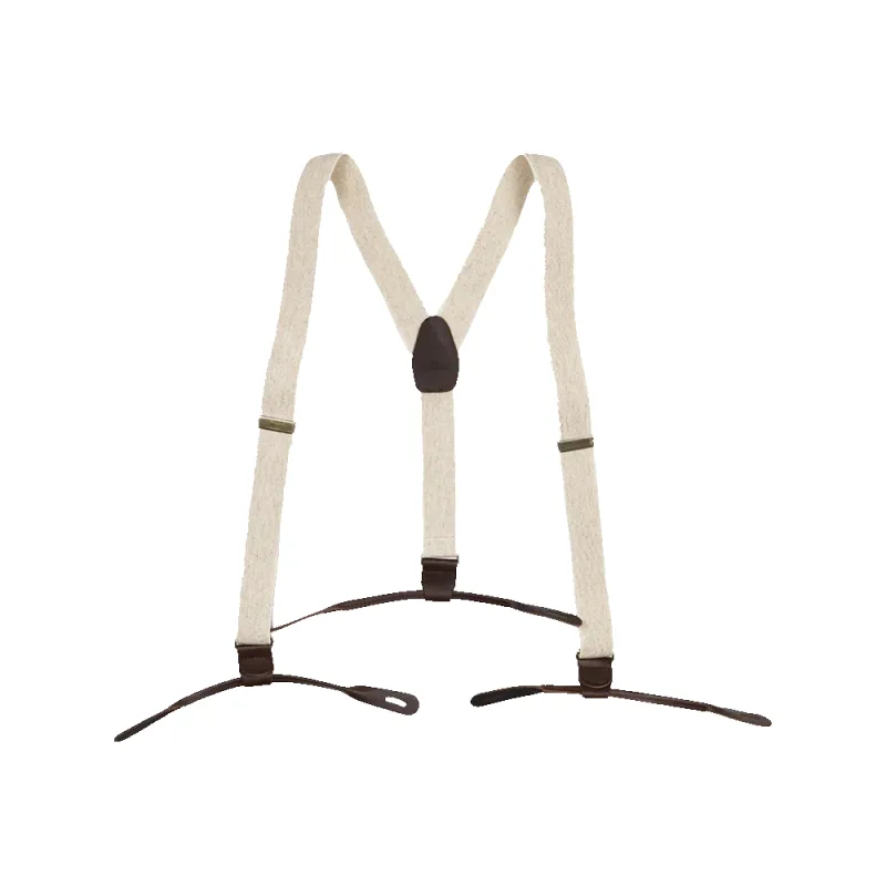 【Fullcount】6040 Suspenders Beige 復古亞麻絲質吊帶 made by Full Count