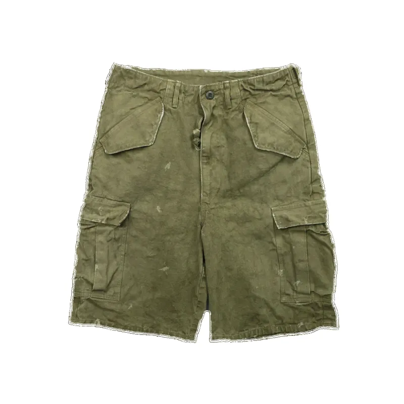 【Fullcount】1144VE Tent Cloth Field Cargo Shorts VE (Vintage Effect) O.D 復古加工軍帳篷布野戰口袋短褲 - 橄欖綠 made by Full Count