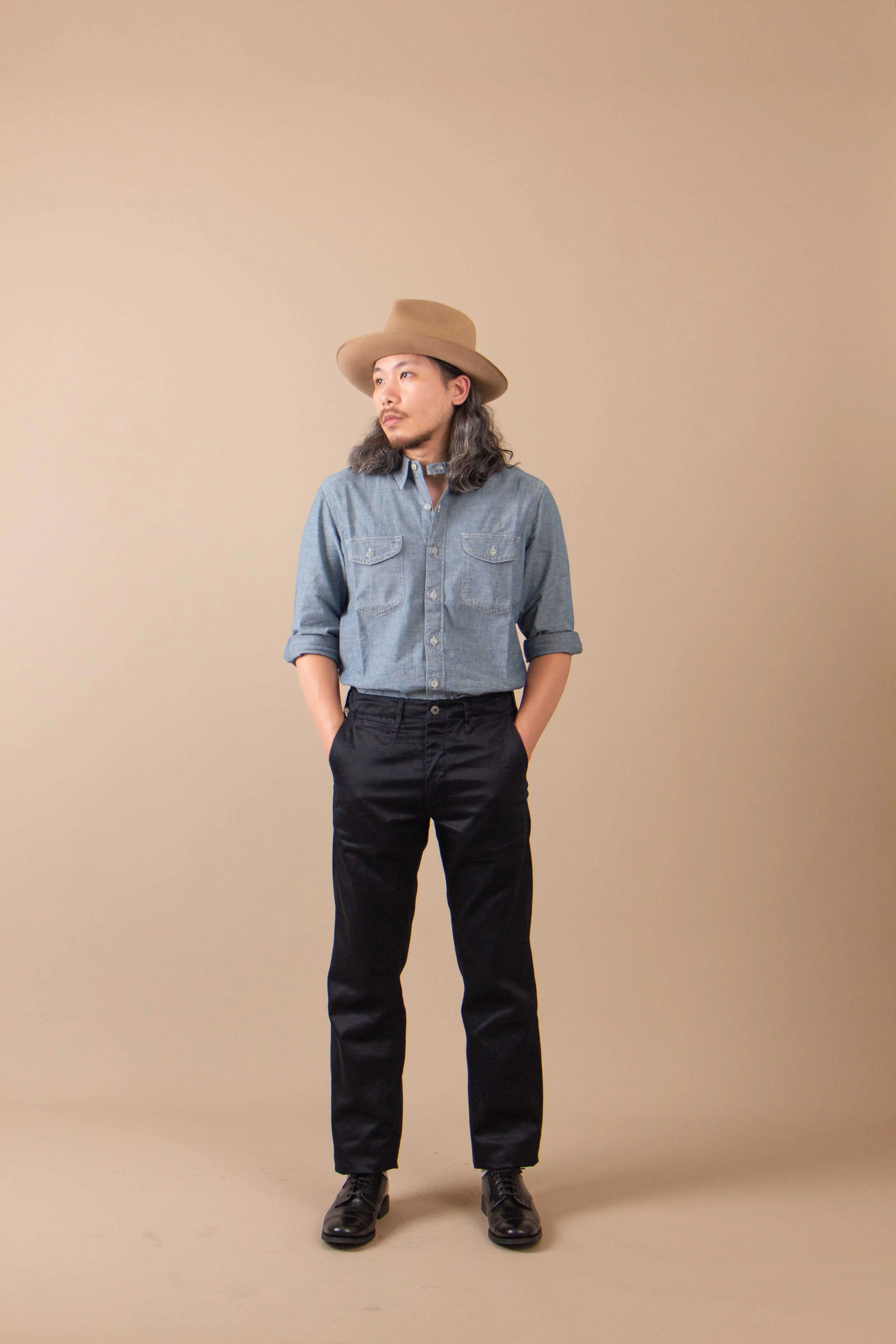【ONI DENIM】747-WP-NVY West Point Chinos 海藍絲光棉西點軍校直筒卡其褲 sold by Blue Beach Denim product image thumbnail 2