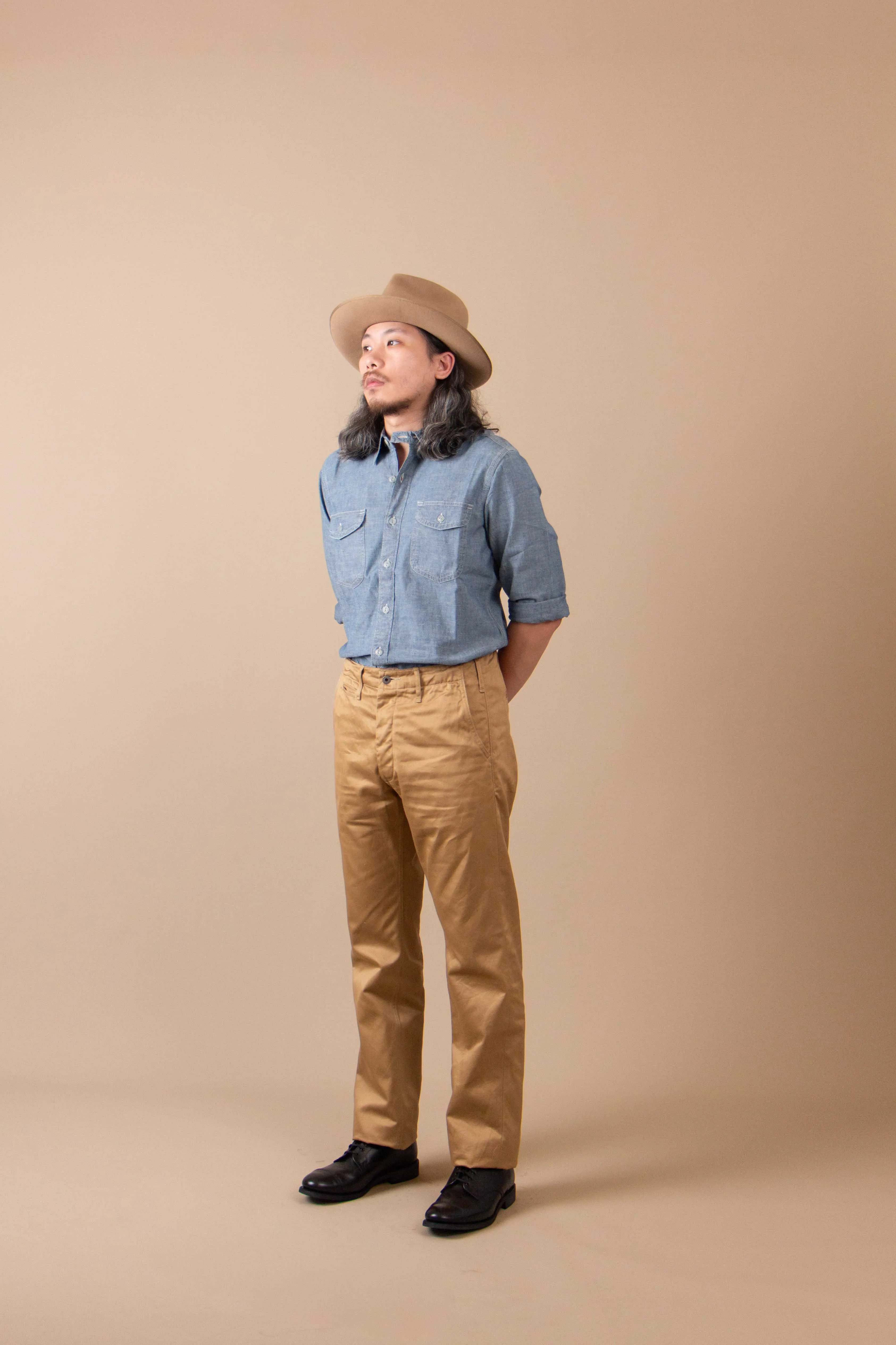 【ONI DENIM】747-WP-KHB West Point Chinos 卡其絲光棉西點軍校直筒卡其褲 sold by Blue Beach Denim product image thumbnail 3