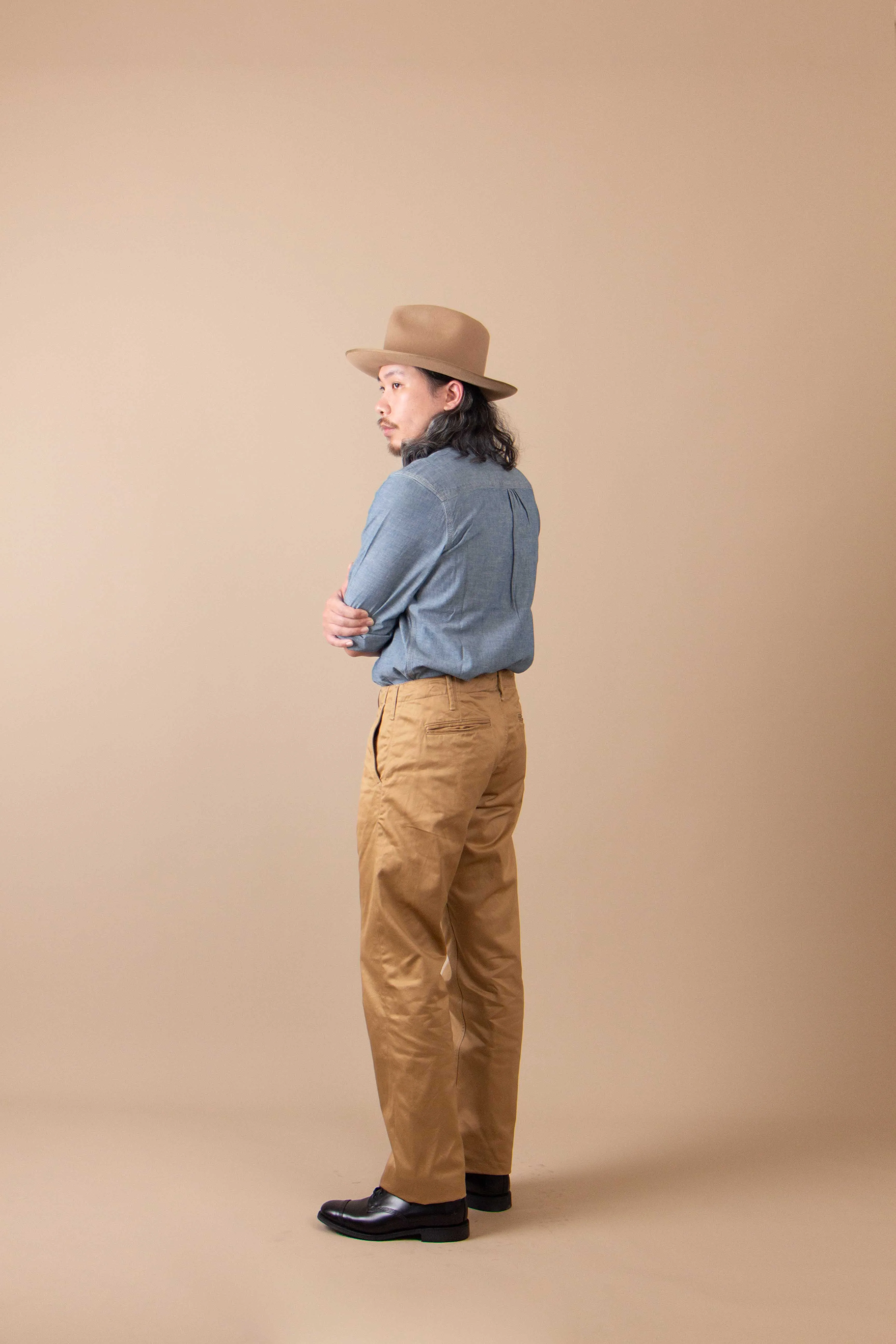 【ONI DENIM】747-WP-KHB West Point Chinos 卡其絲光棉西點軍校直筒卡其褲 sold by Blue Beach Denim product image thumbnail 4