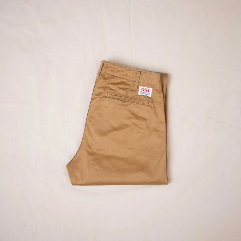 【ONI DENIM】747-WP-KHB West Point Chinos 卡其絲光棉西點軍校直筒卡其褲 made by Oni