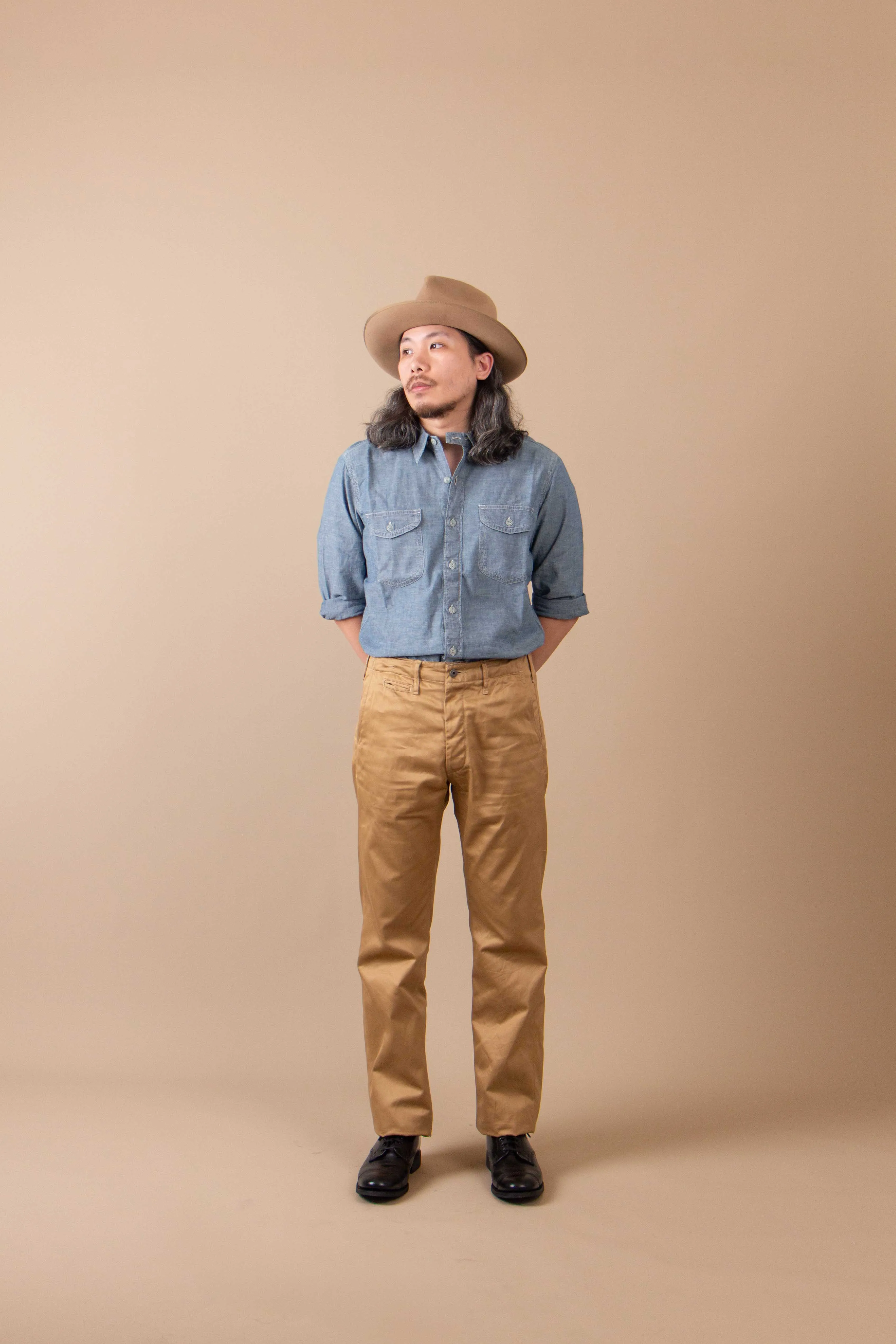 【ONI DENIM】747-WP-KHB West Point Chinos 卡其絲光棉西點軍校直筒卡其褲 sold by Blue Beach Denim product image thumbnail 2