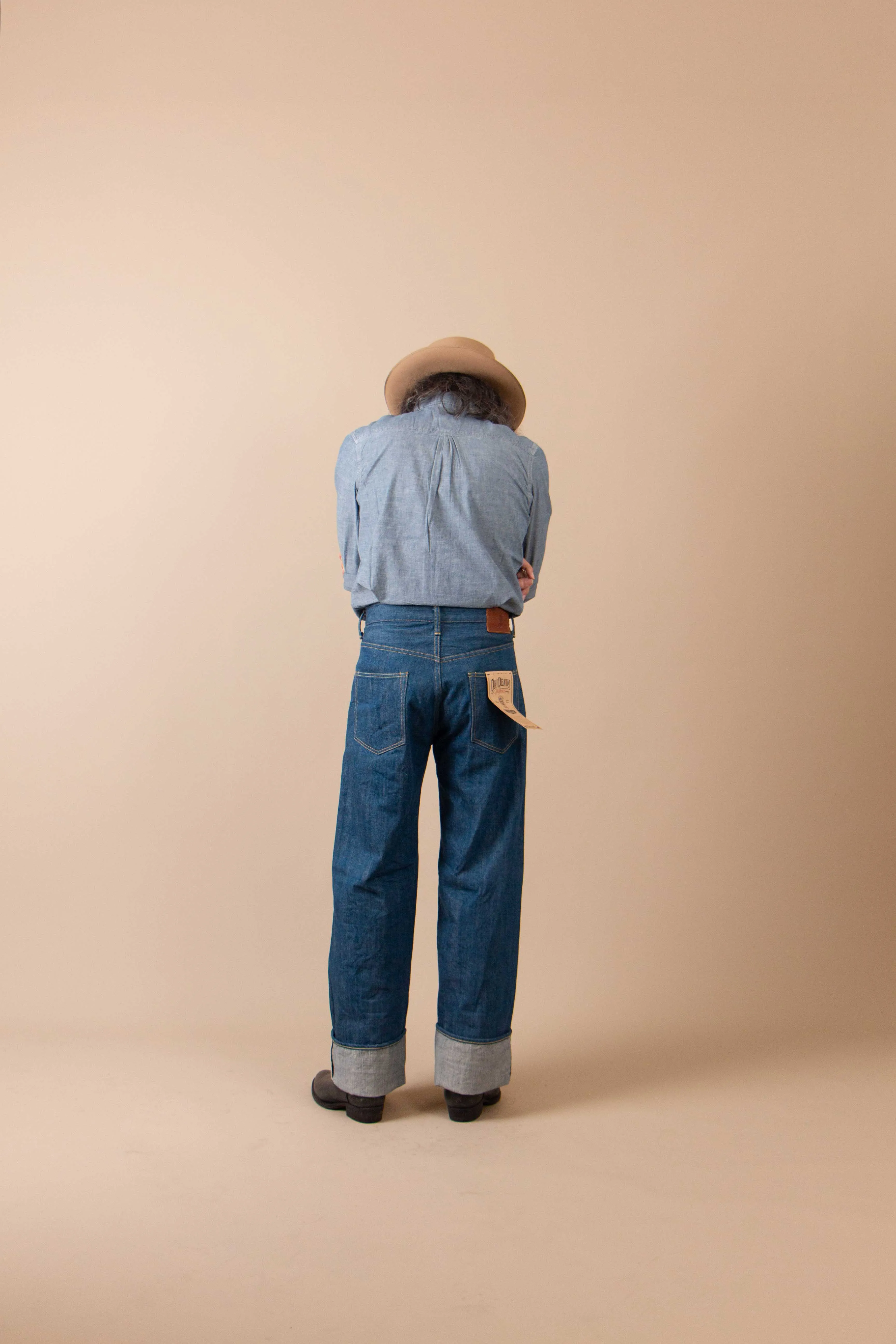 【ONI DENIM】222-OFBD 13.7 oz Old Faded Blue Denim 硫化古藍色赤耳超寬直筒原色褲 sold by Blue Beach Denim product image thumbnail 5