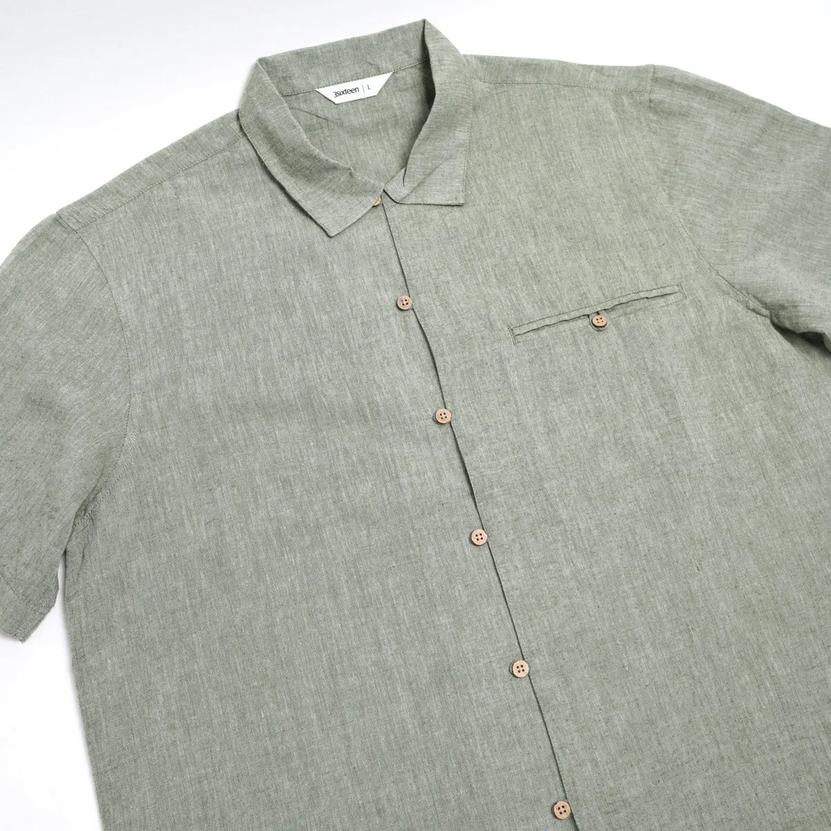 Short Sleeve Loop Shirt Grass Linen/Cotton sold by Brooklyn Clothing Co. product image thumbnail 3