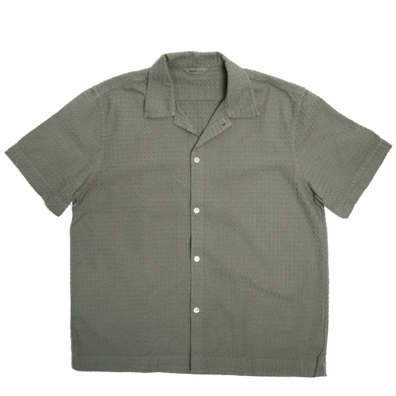 Resort Shirt Olive Geo Weave sold by Brooklyn Clothing Co.