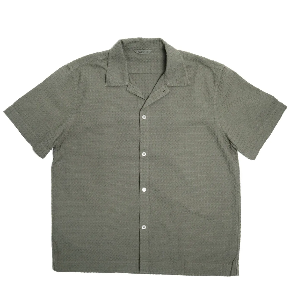 Resort Shirt Olive Geo Weave sold by Brooklyn Clothing Co.