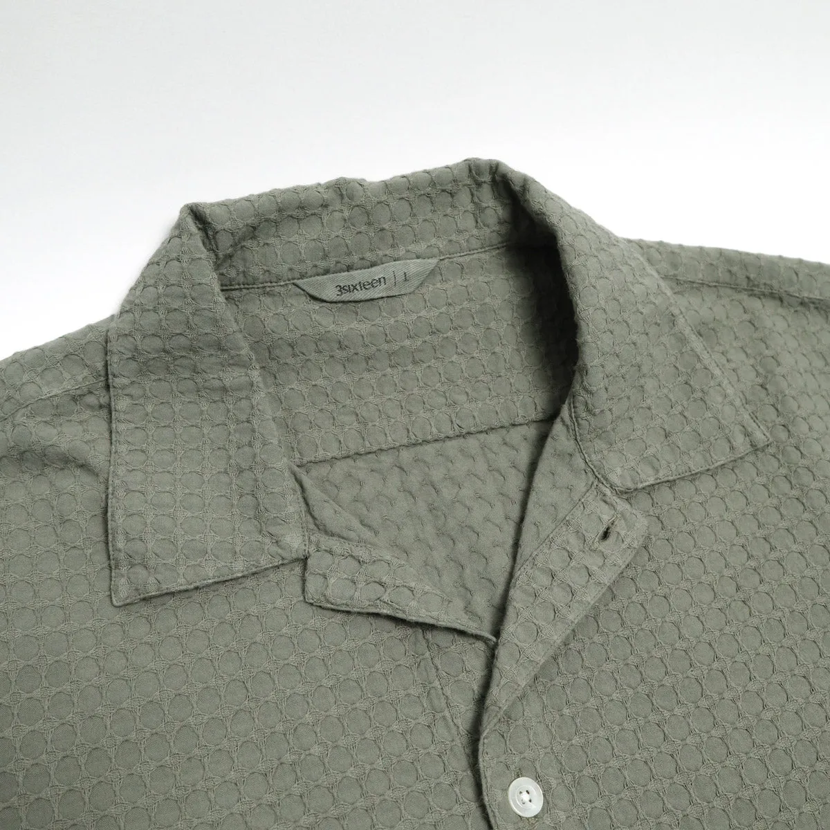 Resort Shirt Olive Geo Weave sold by Brooklyn Clothing Co. product image thumbnail 2