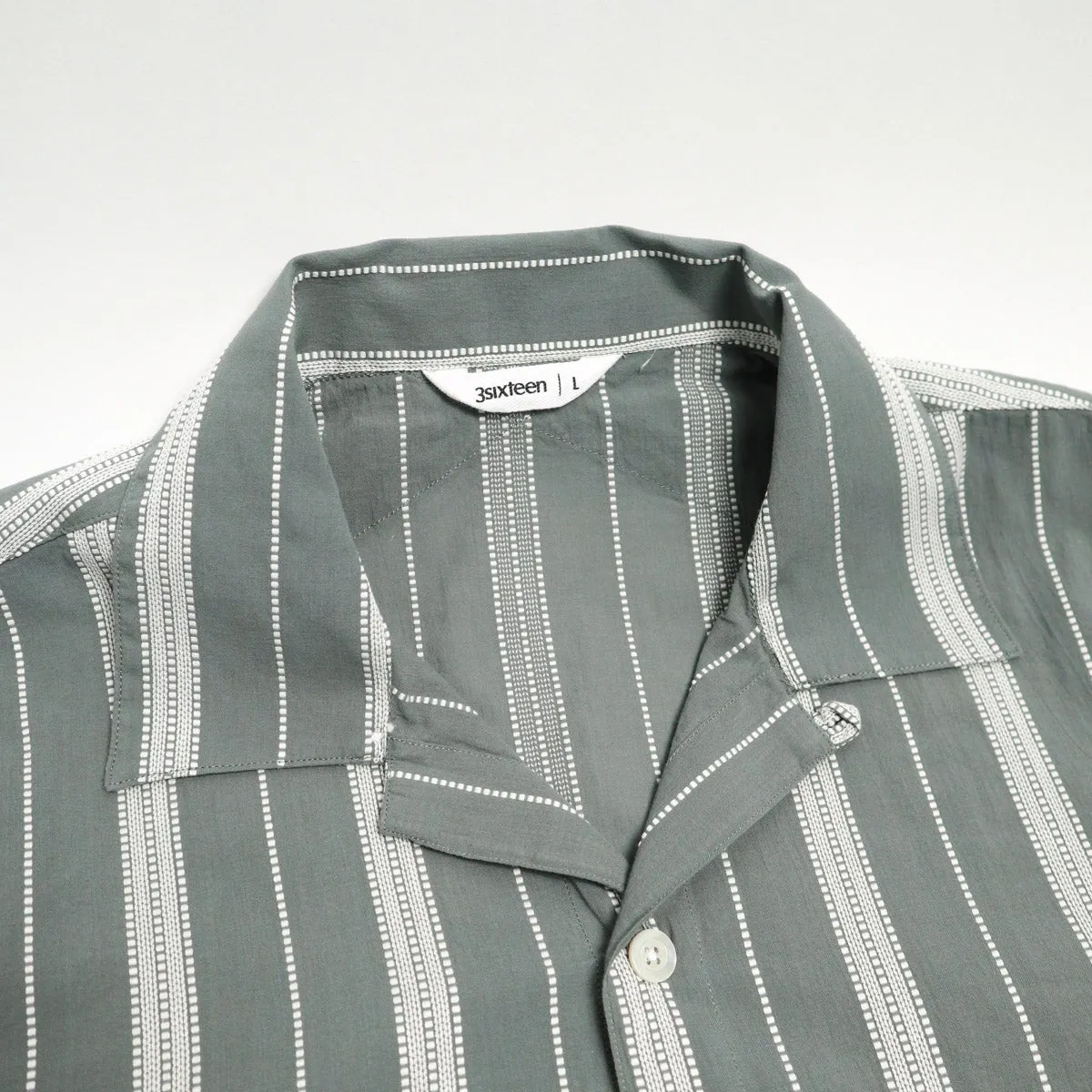 Cabana Shirt Sage Ticking Stripe sold by Brooklyn Clothing Co. product image thumbnail 2