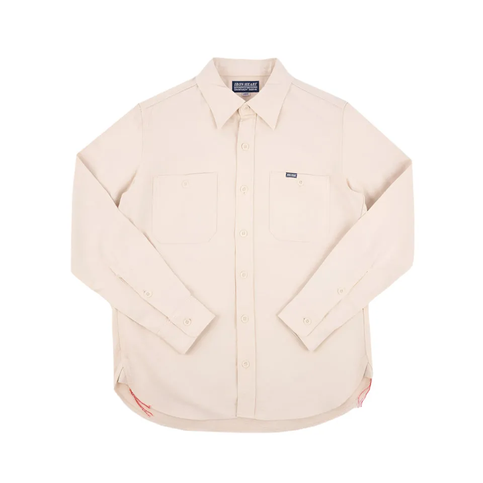 IHSH-414-WHT 9oz Cotton Linen Work Shirt Off White sold by Brooklyn Clothing Co.
