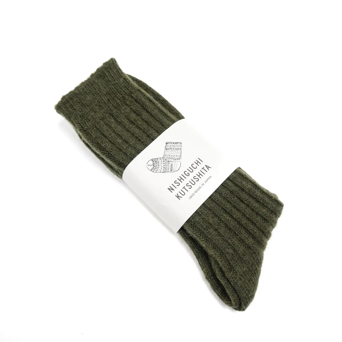 Praha Wool Ribbed Socks Khaki sold by Brooklyn Clothing Co.