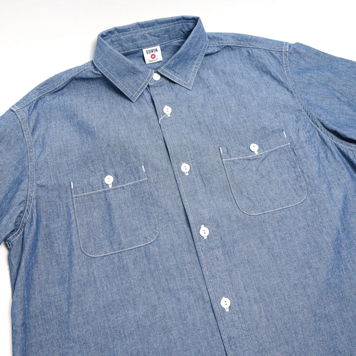 Short Sleeve Workshirt Blue Chambray sold by Brooklyn Clothing Co. product image thumbnail 3